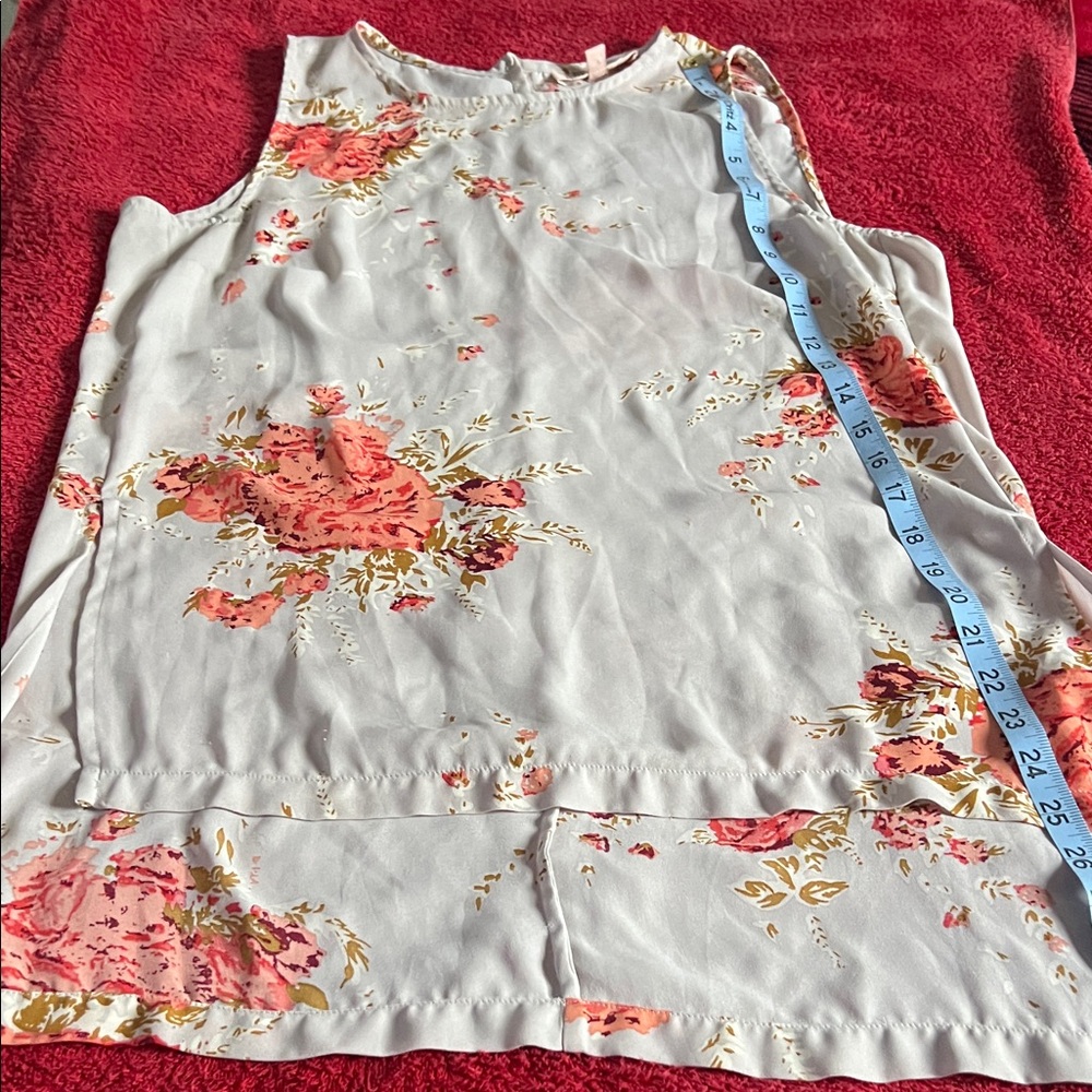 Philosophy Floral Top with and Orange Accents